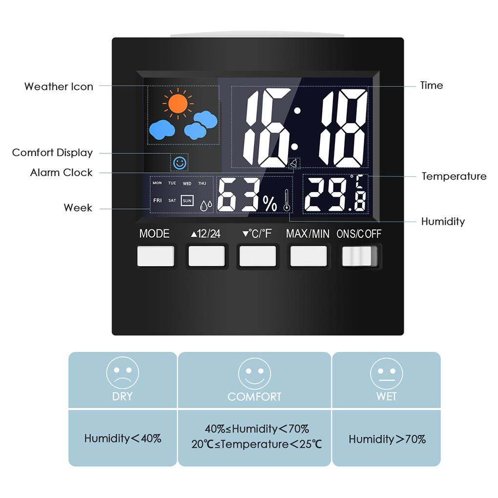 Đồng Hồ Điện Tử Màn Hình LCD Hiển Thị Ngày Tháng