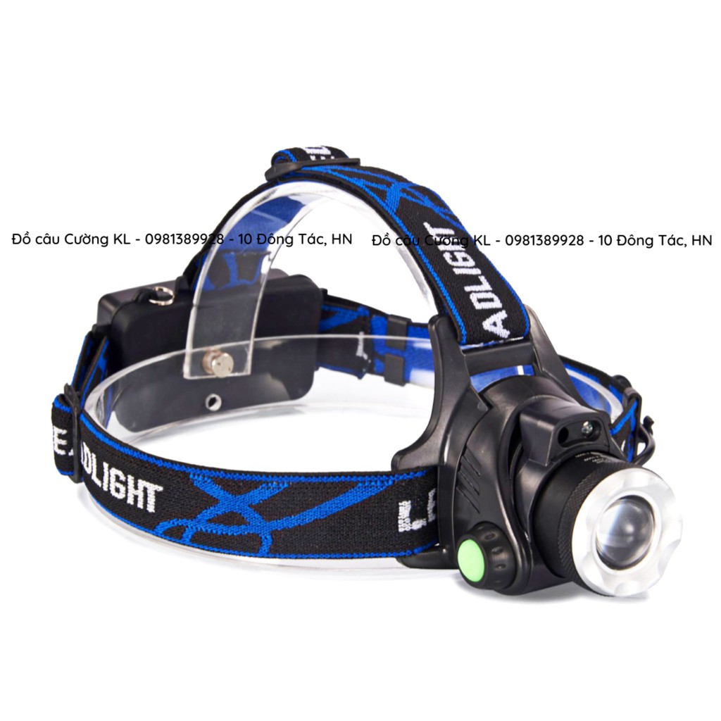 Đèn led đeo đầu sạc điện viền xanh