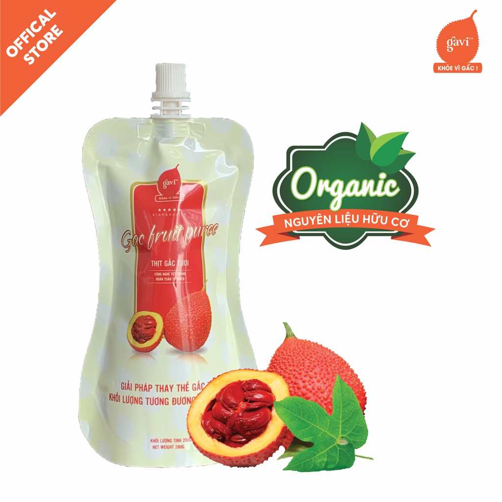Túi Thịt Gấc Tươi Gavi, Từ Mang Gấc Tươi, 100% Organic, Nấu Xôi, Chế Biến Xôi