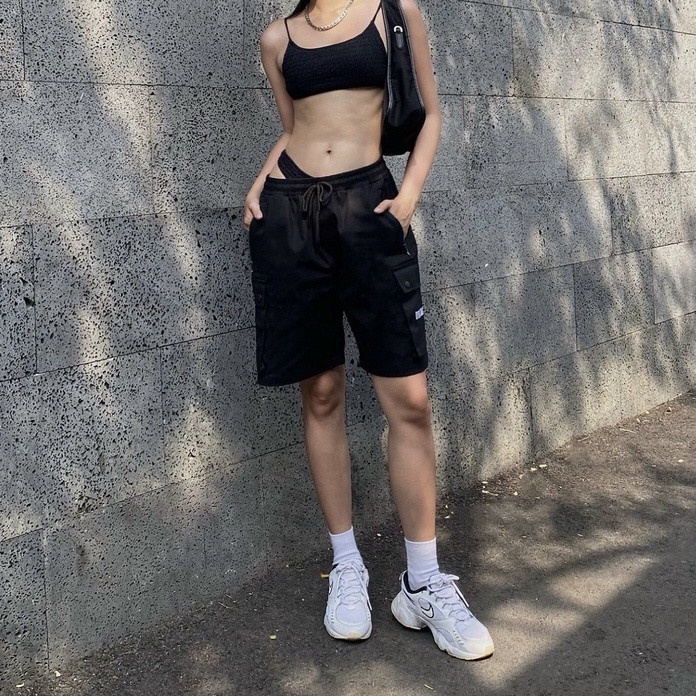 Quần short kaki ngang gối, quần đùi local brand Destruction form thường unisex basic