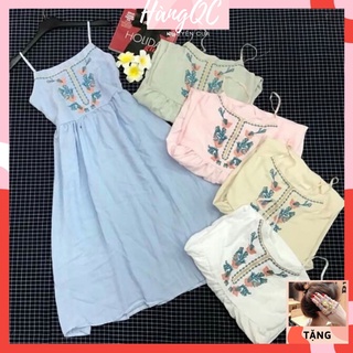 Đầm bầu thêu thổ cẩm điều chỉnh độ rộng hàng đẹp