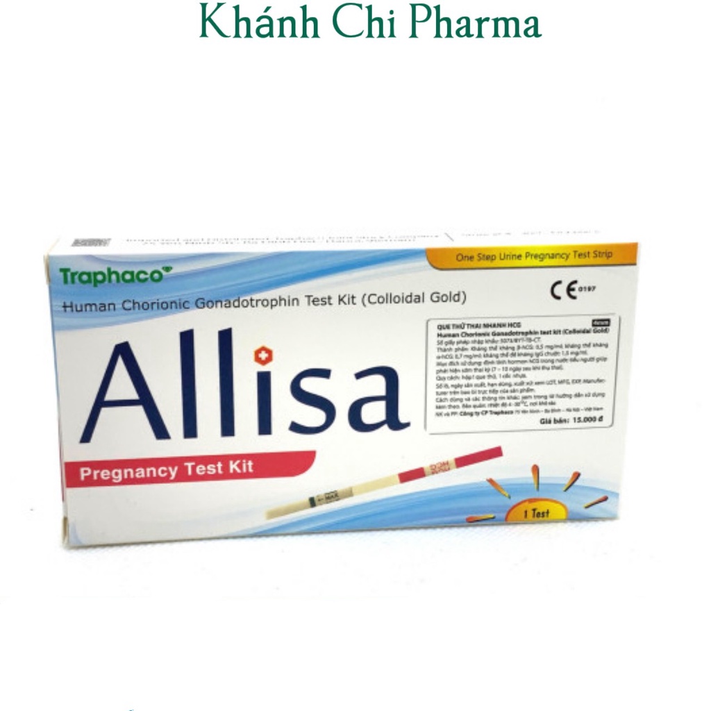 Que thử thai bản to Allisa của Traphaco. Que thử phát hiện thai sớm, nhanh, chính xác