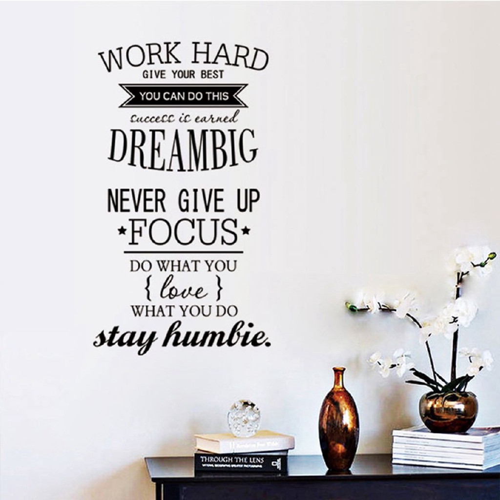CIN New Wall Decals Quotes Work Hard Vinyl Wall Sticker Decorative