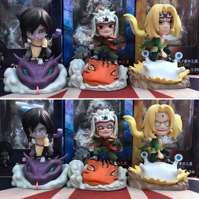Mô hình Naruto chibi - Tam nin Jiraija + Tsunade + Orochimaru chibi