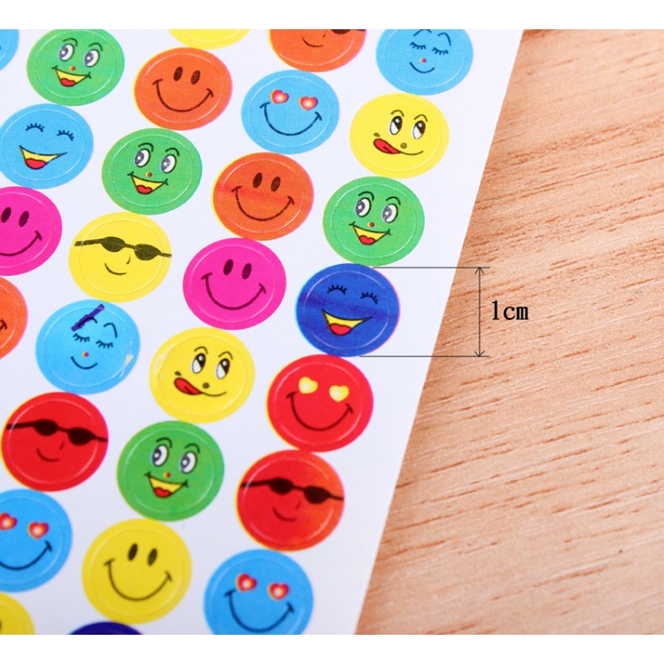 Sticker dán trang trí tròn mặt cảm xúc set 35 tấm, Nhãn dán tròn phong cách Bonlonton