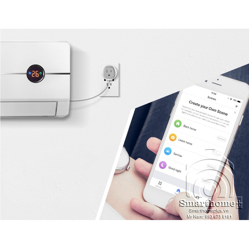 Ổ Cắm Wifi Chân Đa Năng Đo Công Suất Tiêu Thụ 15A Tuya TC7