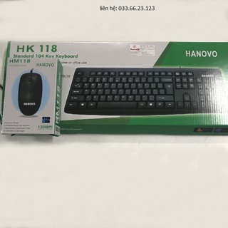 Bộ Bàn Phím Chuột Văn Phòng HANOVO 118