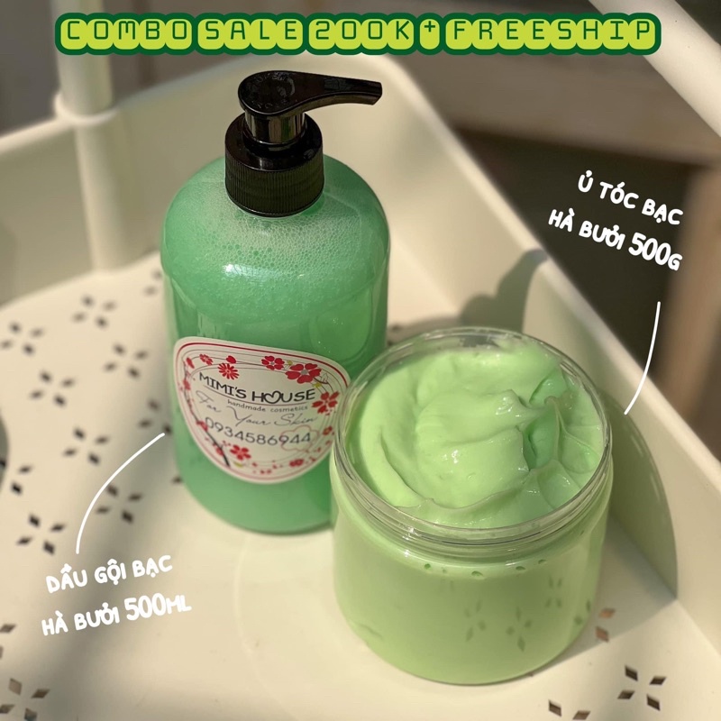 Combo dầu gội xả bạc hà bưởi