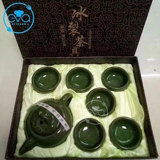 Bộ Ấm 6 Chén Trà Men Ngọc Bích