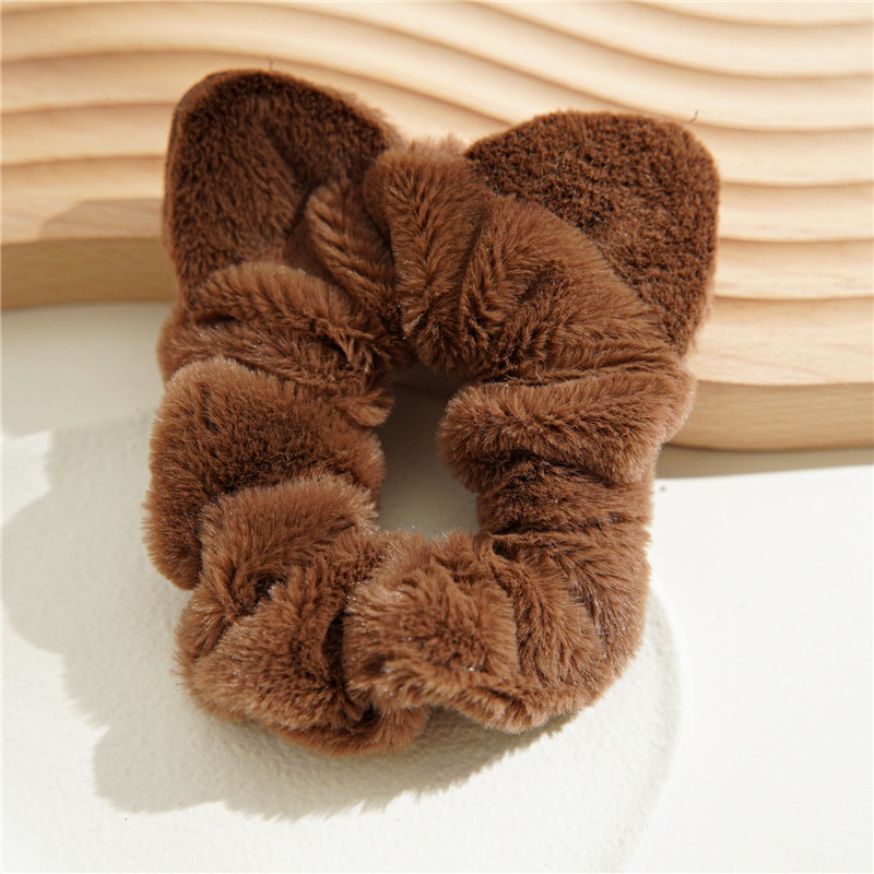 Dây Buộc Tóc Co Giãn Bọc Vải Bông Hình Tai Thỏ Dễ Thương Cho Nữ