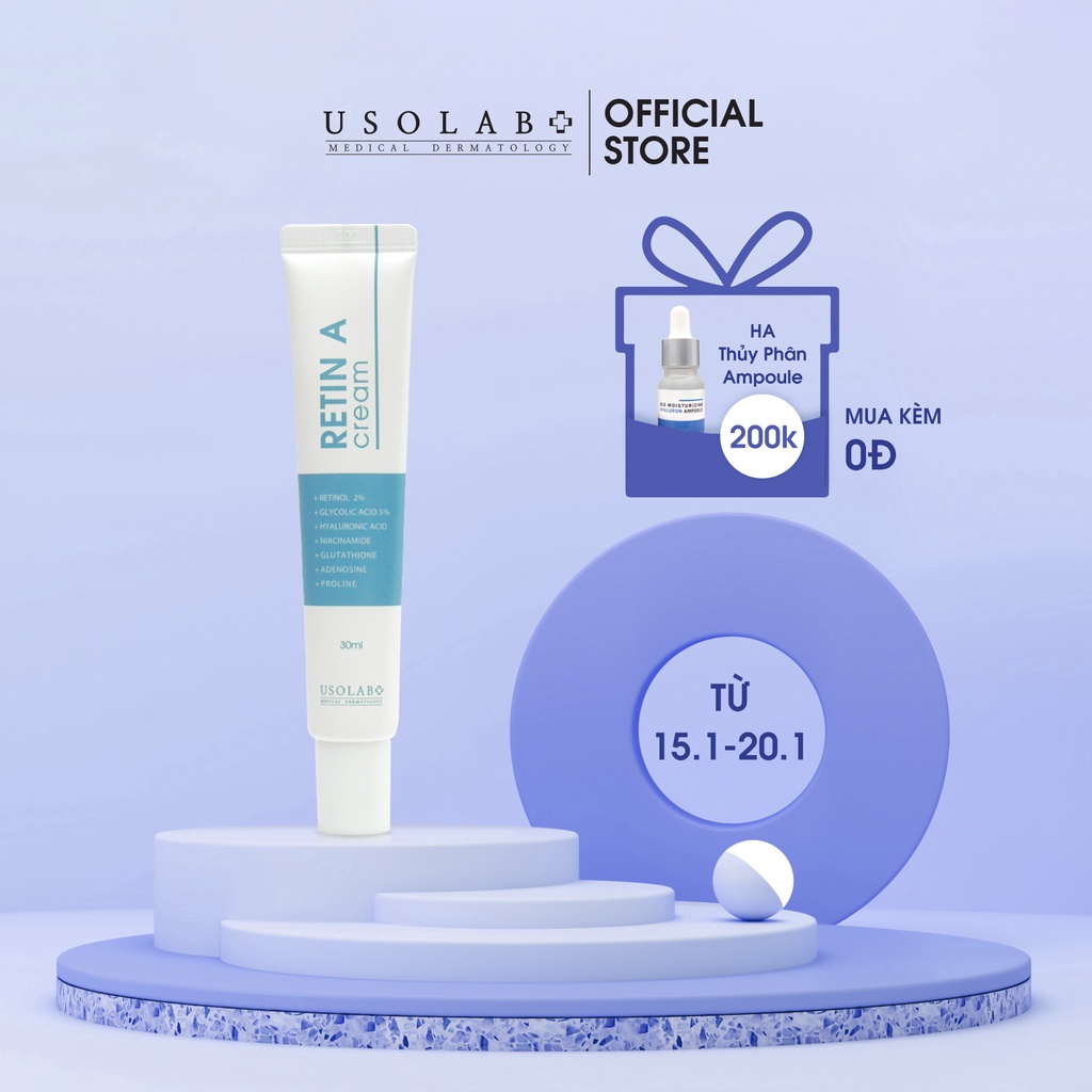 Retinol Usolab 2.0 trẻ hóa, căng bóng, sáng da, giảm mụn Tuyp 30g