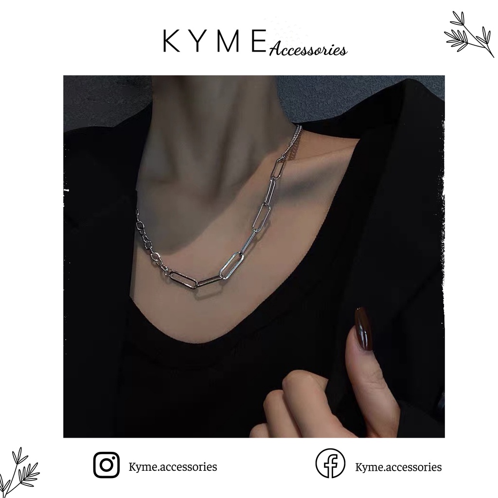 Vòng Cổ Dây Chuyền Dạng Xích Phủ Bạc Sang Trọng DC05 By Kyme