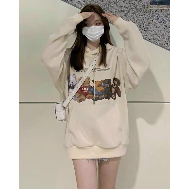 Áo hoodie hình gấu  KÈM ẢNH THẬT