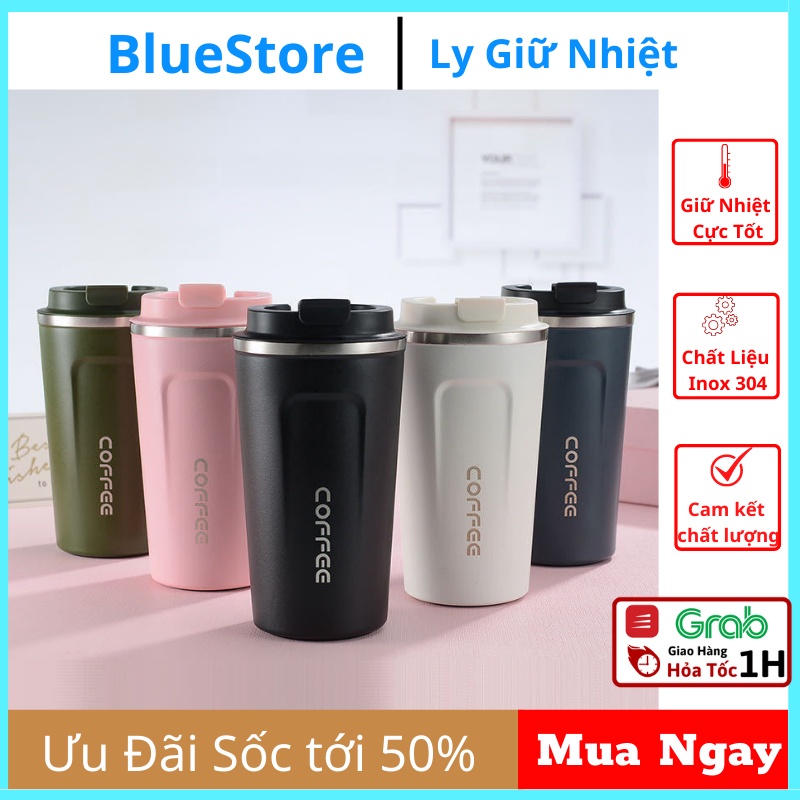 Cốc giữ nhiệt, ly giữ nhiệt coffee chất liệu inox 304 cao cấp, bình giữ nhiệt cầm tay tiện dụng dung tích 380ml/510ml