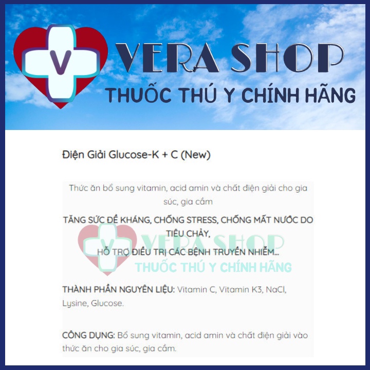 NAPHAVET ĐIỆN GIẢI GLUCO KC GÓI 100G - Bổ sung chất điện giải, vitamin