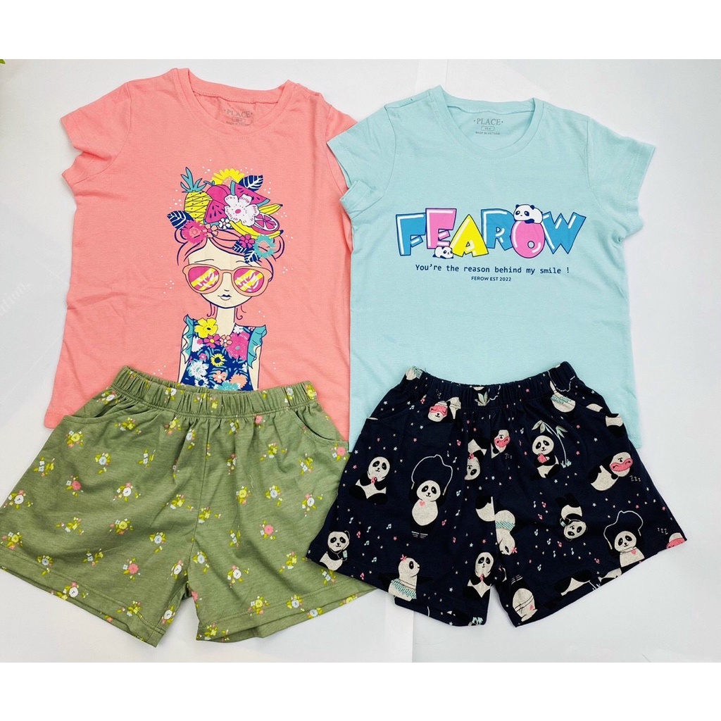 BỘ TAY NGẮN ĐẠI BÉ GÁI NHIỀU MẪU SIÊU ĐÁNG YÊU CHO BÉ 4-14 TUỔI