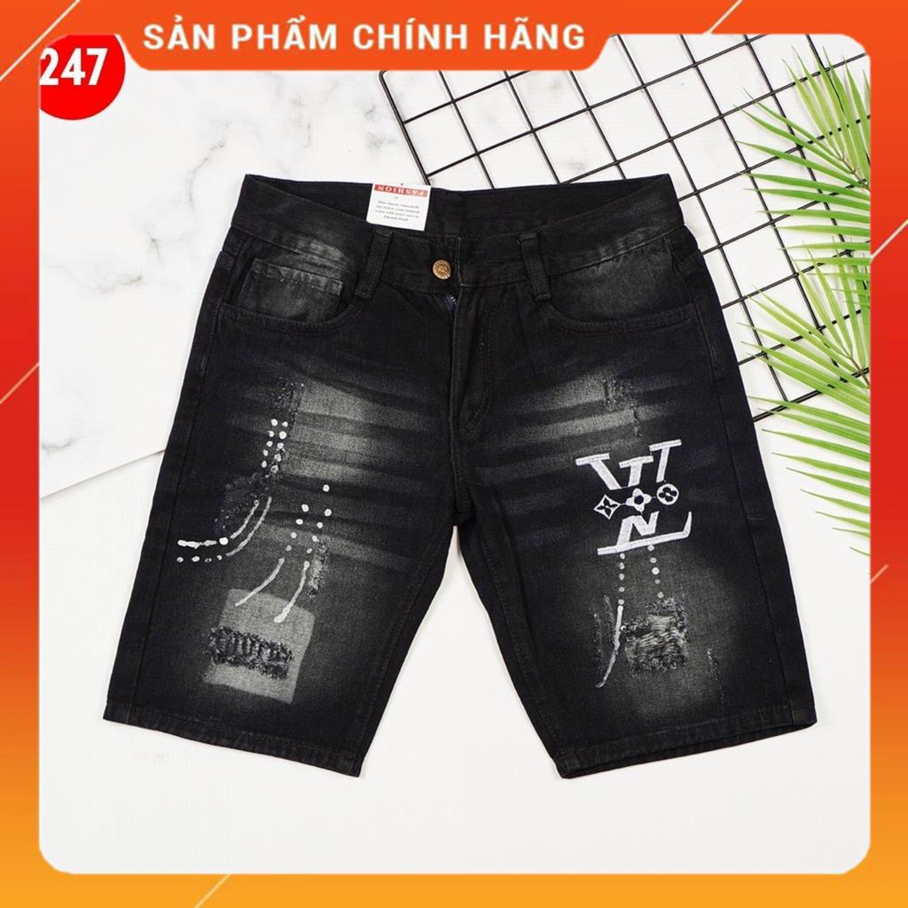 Quần short jean đen cao cấp quần đùi nam rách form dáng chuẩn 100% hình thật shop tự chụp. MSP18909