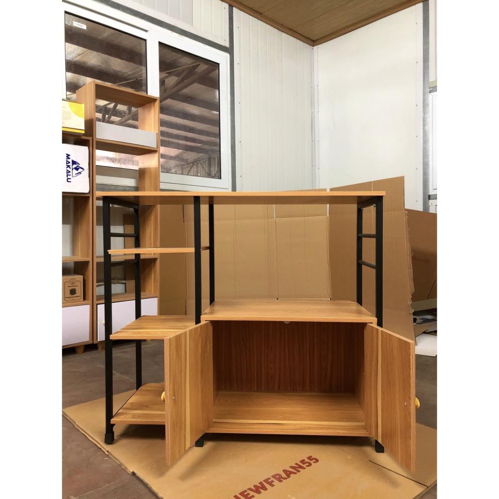 Kệ Bếp 4 tầng khung sắt hiện đại, kệ bếp đa năng sang trọng, phong cách Châu Âu chất gỗ MDF dày 12mm