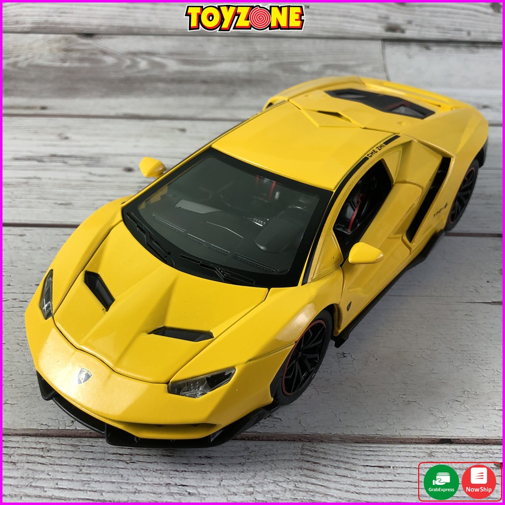 Mô Hình Siêu Xe Lamborghini LP770 tỉ lệ 1:24 Hãng CheZhi Chất Liệu Hợp Kim, Âm Thanh Khởi Động Sống Động