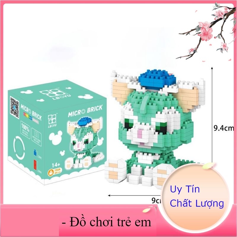 Mô Hình lắp ráp, Đồ chơi ghép hình nhân vật hoạt hình dễ thương chất liệu nhựa ABS an toàn cho bé