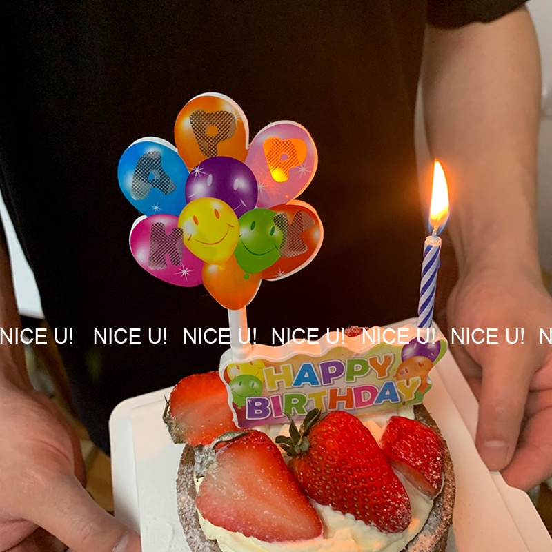Nến cắm bánh sinh nhật phát nhạc Happy Birthday, có đèn lung linh