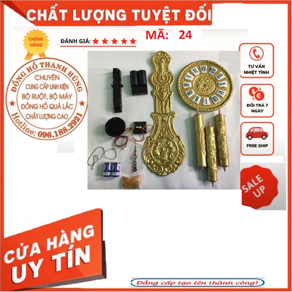 Bộ ruột đồng hồ quả lắc cây bằng đồng chính hãng cao cấp- Đồng Hồ Thanh Hùng