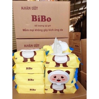 KHĂN GIẤY ƯỚT BIBO KHÔNG MÙI 100 TỜ. AN TOÀN CHO BÉ.  RẺ CHO MẸ