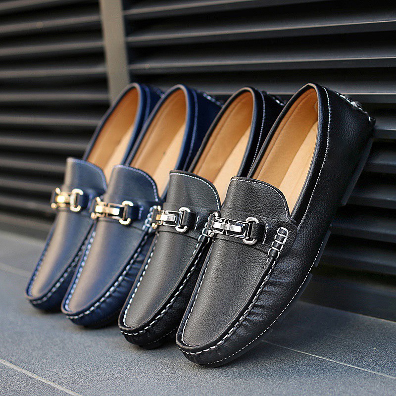 Giày da lười đi dạo mát mẻ sang trọng big size 39 - 48 cho nam KL2934