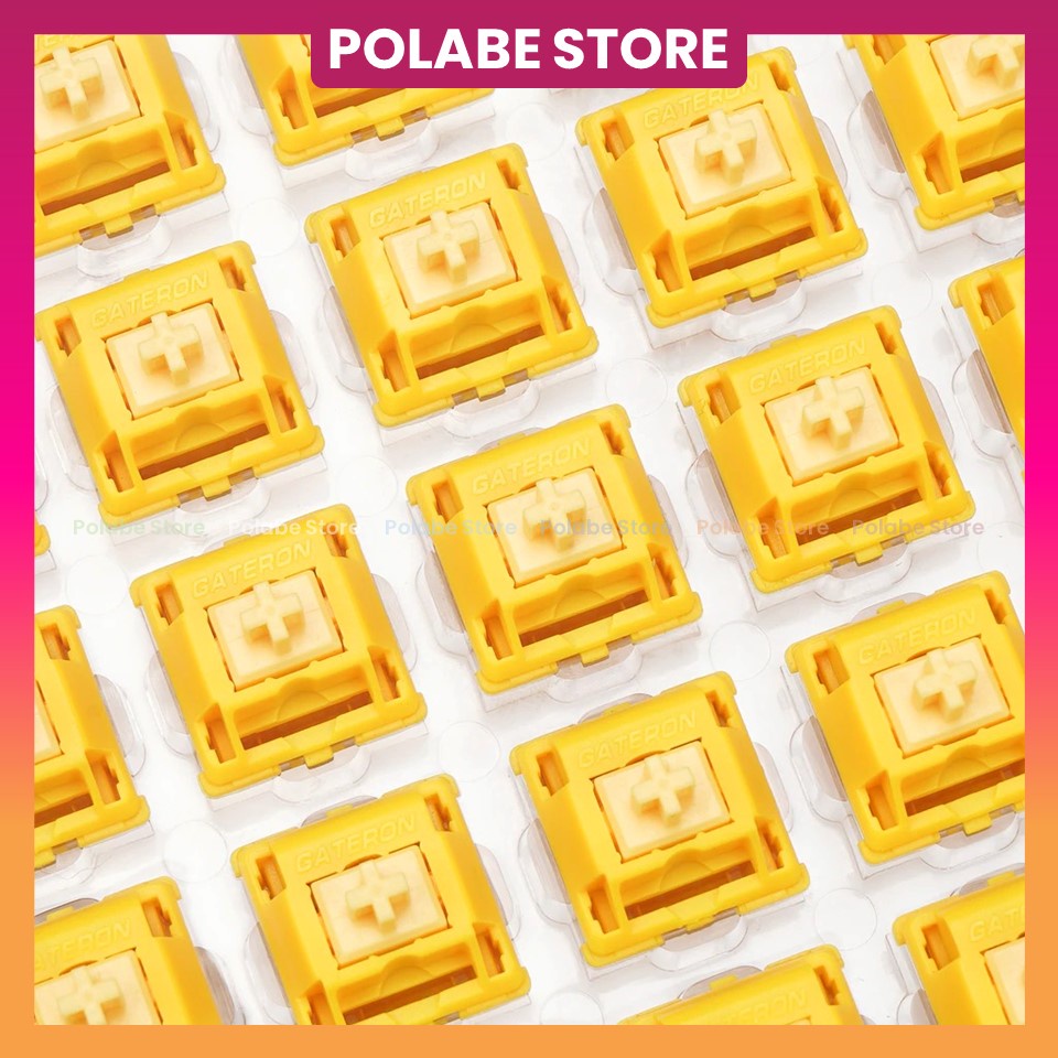 Công tắc bàn phím cơ Gateron Cap Golden Yellow v2 linear Switch Phiên bản mới mượt hơn đã được prelube - Polabe Store