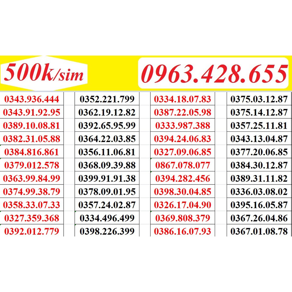 Sim Viettel đồng giá 500.000