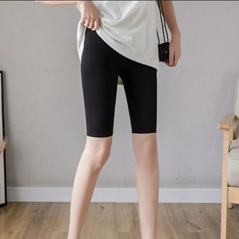 Quần legging đùi qua gối nâng mông cạp cao hàng Thái Lan có túi nhé | BigBuy360 - bigbuy360.vn