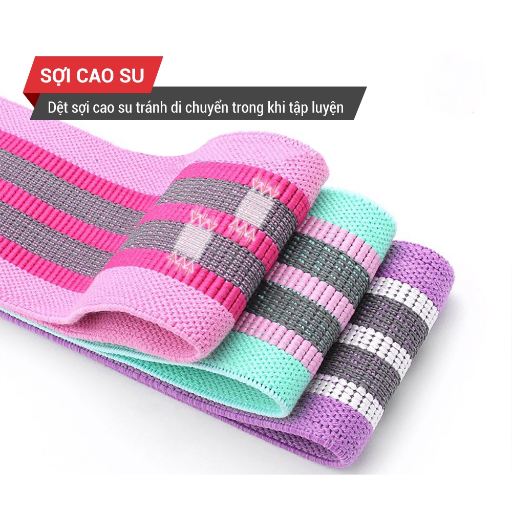 Dây tập gym, tập mông mini band(Set 3 dây) Hàng chính hãng, Có Sẵn số lượng lớn