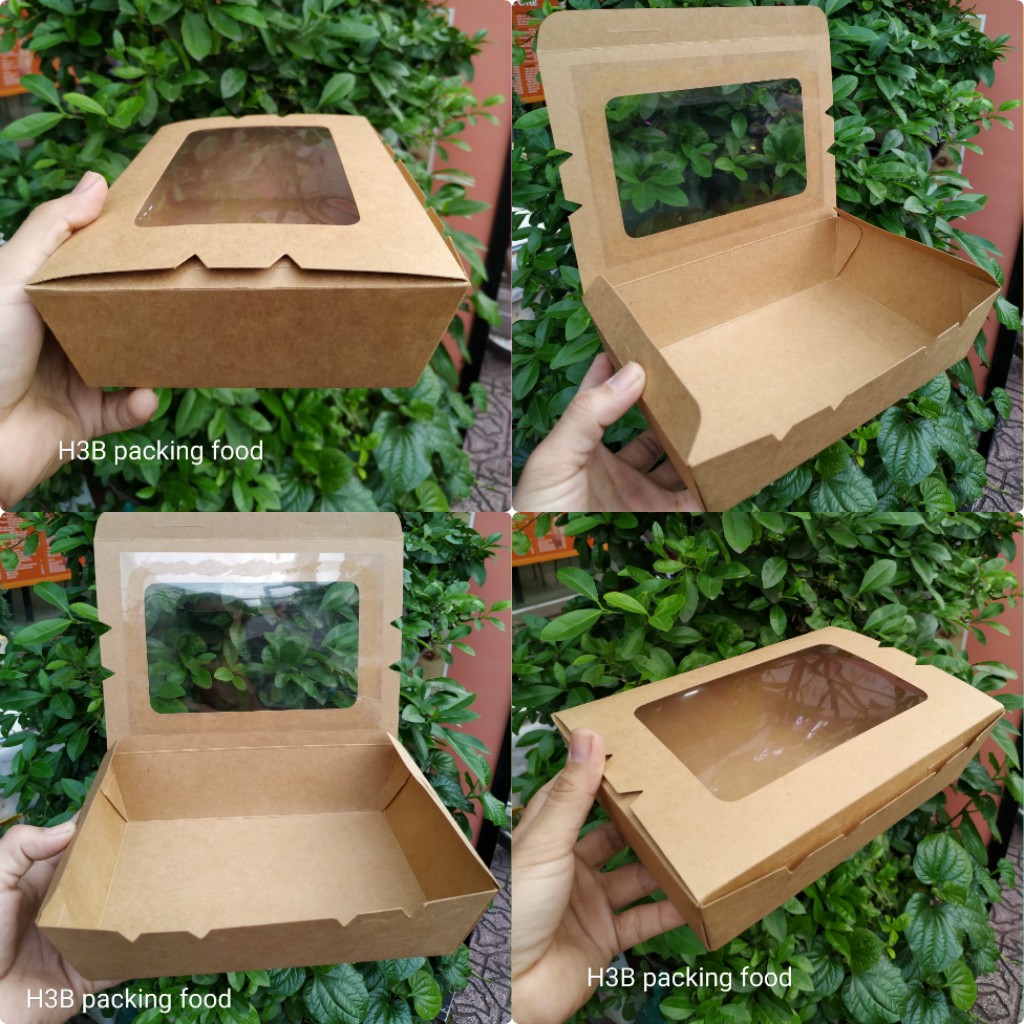 (set 50)Hộp giấy kraft cửa sổ