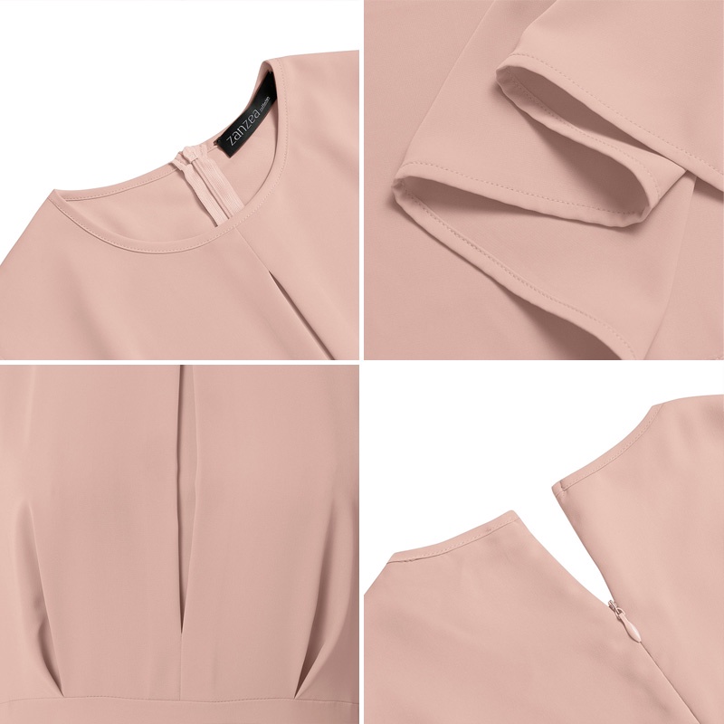 Đầm maxi nữ Zanzea tay dài màu trơn nhấn eo thời trang