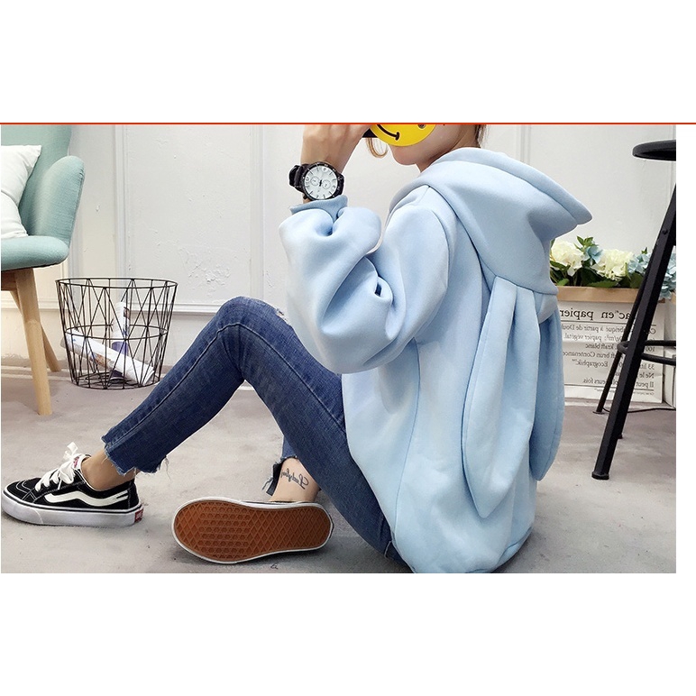 Áo hoodie tai thỏ dễ thương cho nữ