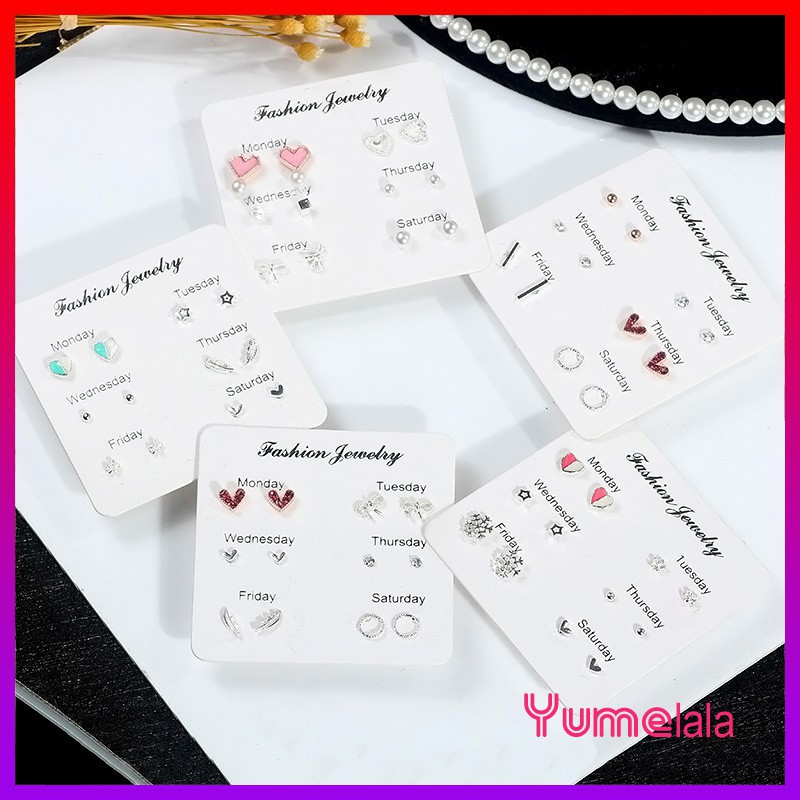Combo 6 đôi Bông tai Hello ngày mới
