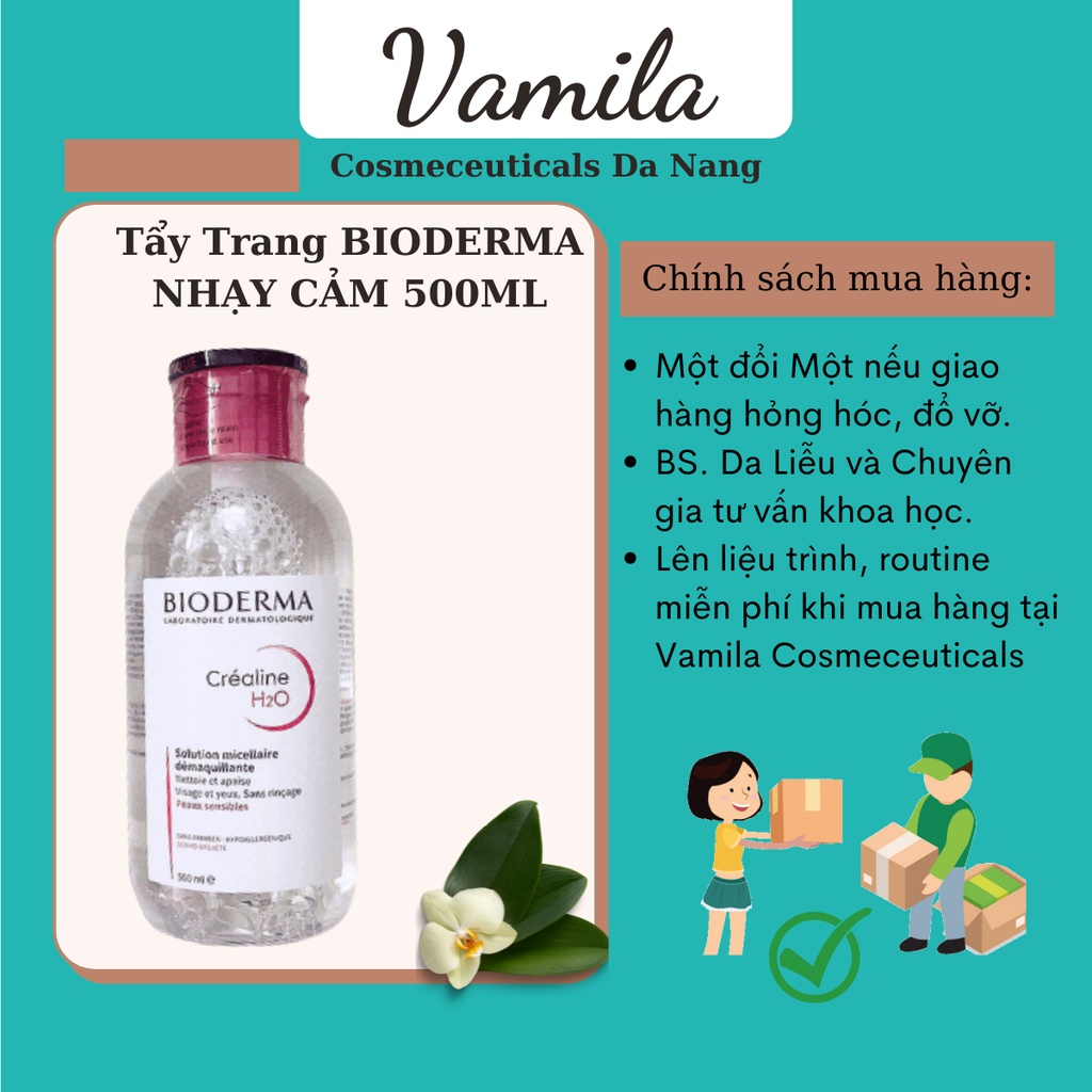 Tẩy Trang Bioderma Da Nhạy Cảm Nắp Hồng 500ml Chính Hãng