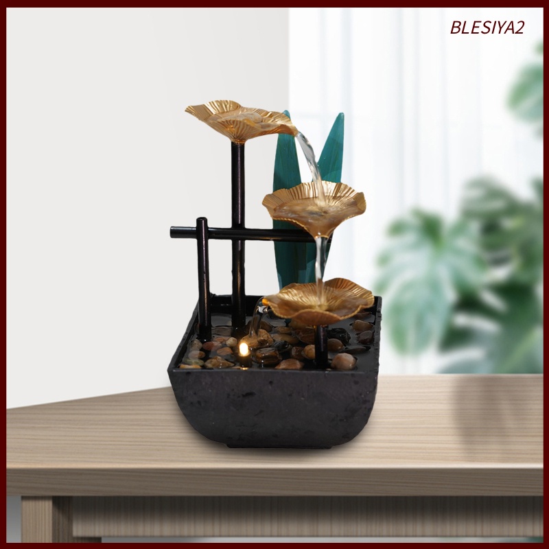 Relaxation Tabletop Water Fountain Indoor Garden Desktop Waterfall Decor