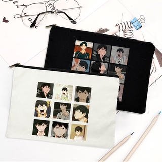 Haikyuu Nhật Bản Anime Hộp Đựng Bút Chì Túi Vải Sinh Viên Hộp Đựng Văn Phòng Phẩm Túi Bảo Quản