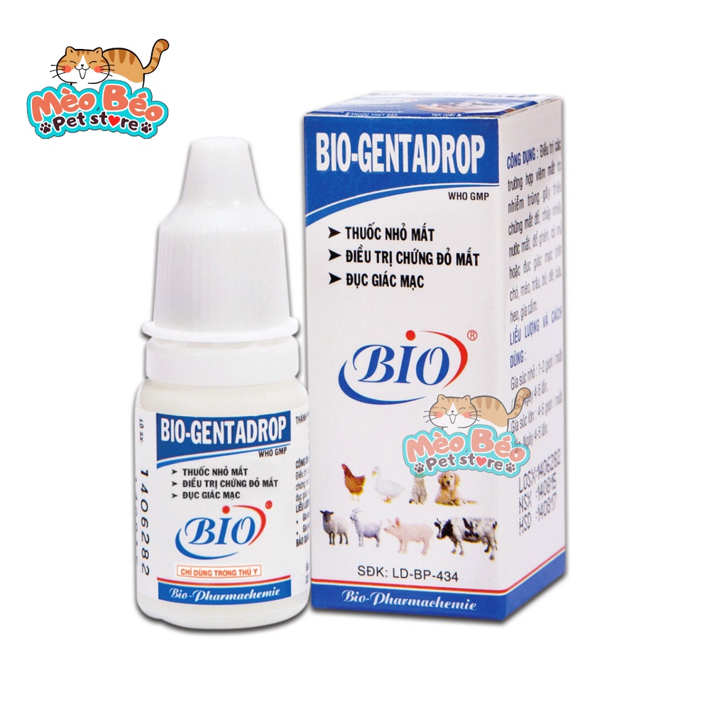 Nhỏ Mắt cho Chó Mèo Bio - Gentadrop 10ml