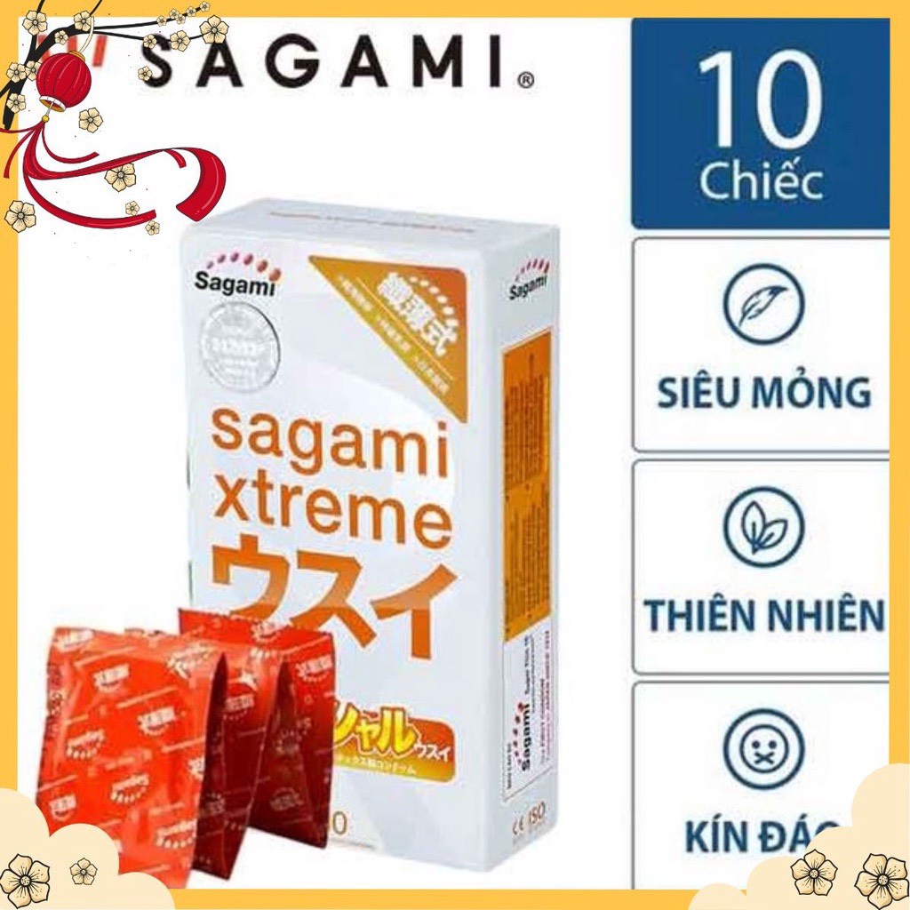 Bao cao su Sagami Xtreme Super Thin siêu mỏng -hộp 10 cái ( Che tên sản phẩm )