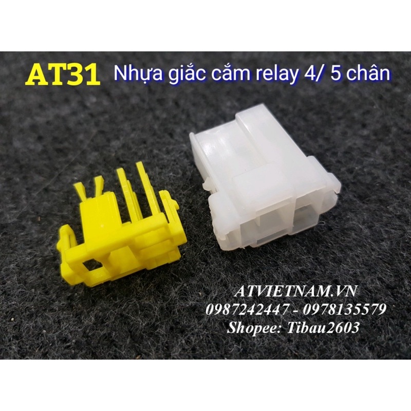 Giắc nhựa cắm chân Relay 4-5 chân màu trắng - AT31