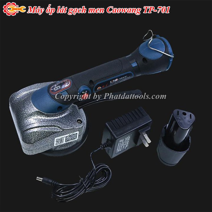 Máy ốp lát gạch Caowang TP701- đầm rung+hít gạch-Kèm theo 2 PIN 2200mAh-Bảo hành 6 tháng