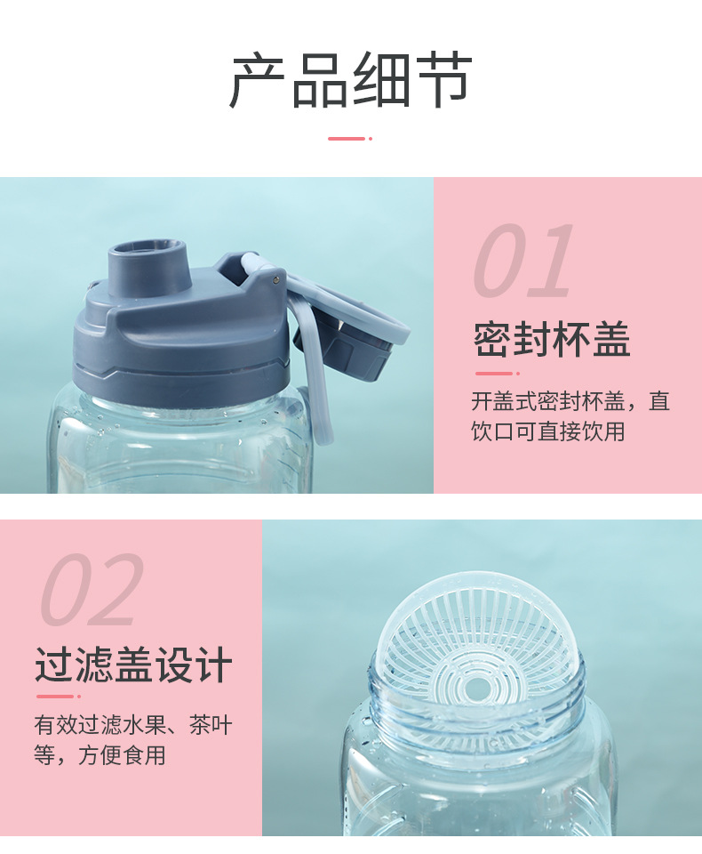 Bình Nước Dung Tích Lớn 1500ml - 2600ml Kèm Ống Hút Tiện Dụng