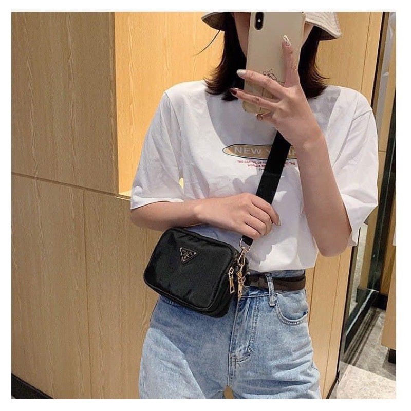 Túi đeo chéo 3 ngăn vải dù tiện lợi