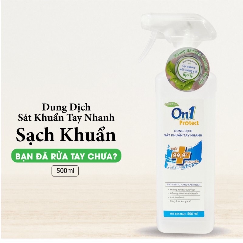 [ GIAO HOẢ TỐC] Dung dịch rửa tay khô On1 99.9% Hương BamBoo Charcoal 500ml - Sát khuẩn tay nhanh On1 500ml