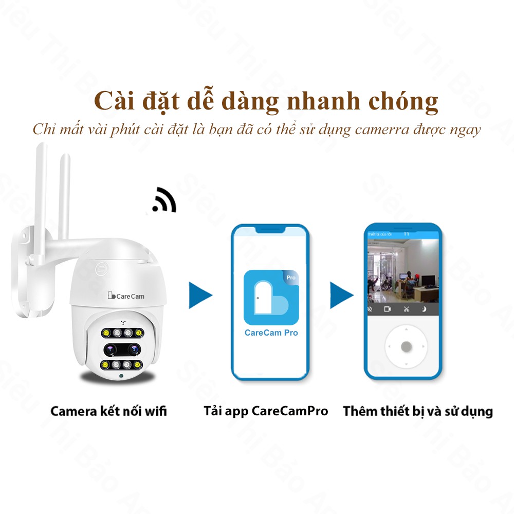 Camera Wifi Zoom 10x-8LED, Camera kép thông minh, Bộ nhớ kép, Đàm thoại 2 chiều, Hồng ngoại xem đêm, Bảo hành 12 tháng