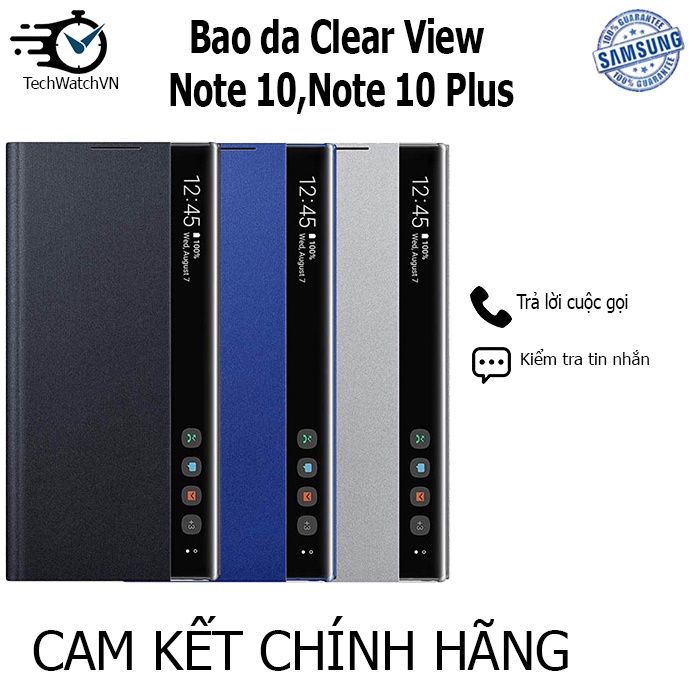 Bao da Bao da Clear View Samsung Galaxy Note 10, 10 Plus - Chính hãng