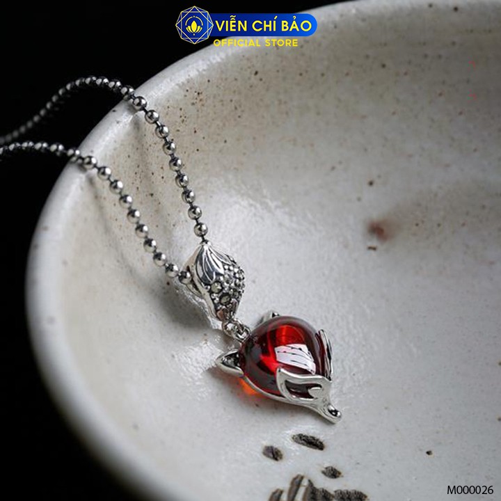 Mặt dây chuyền bạc nữ Hồ Ly đá đỏ chất liệu bạc Thái 925 thời trang phụ kiện trang sức nữ Viễn Chí Bảo M000026-Do