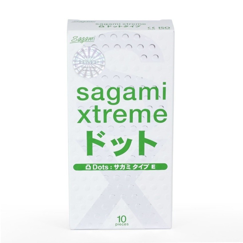 Hộp 10 bao cao su có gai Nhật Bản Sagami Extreme White